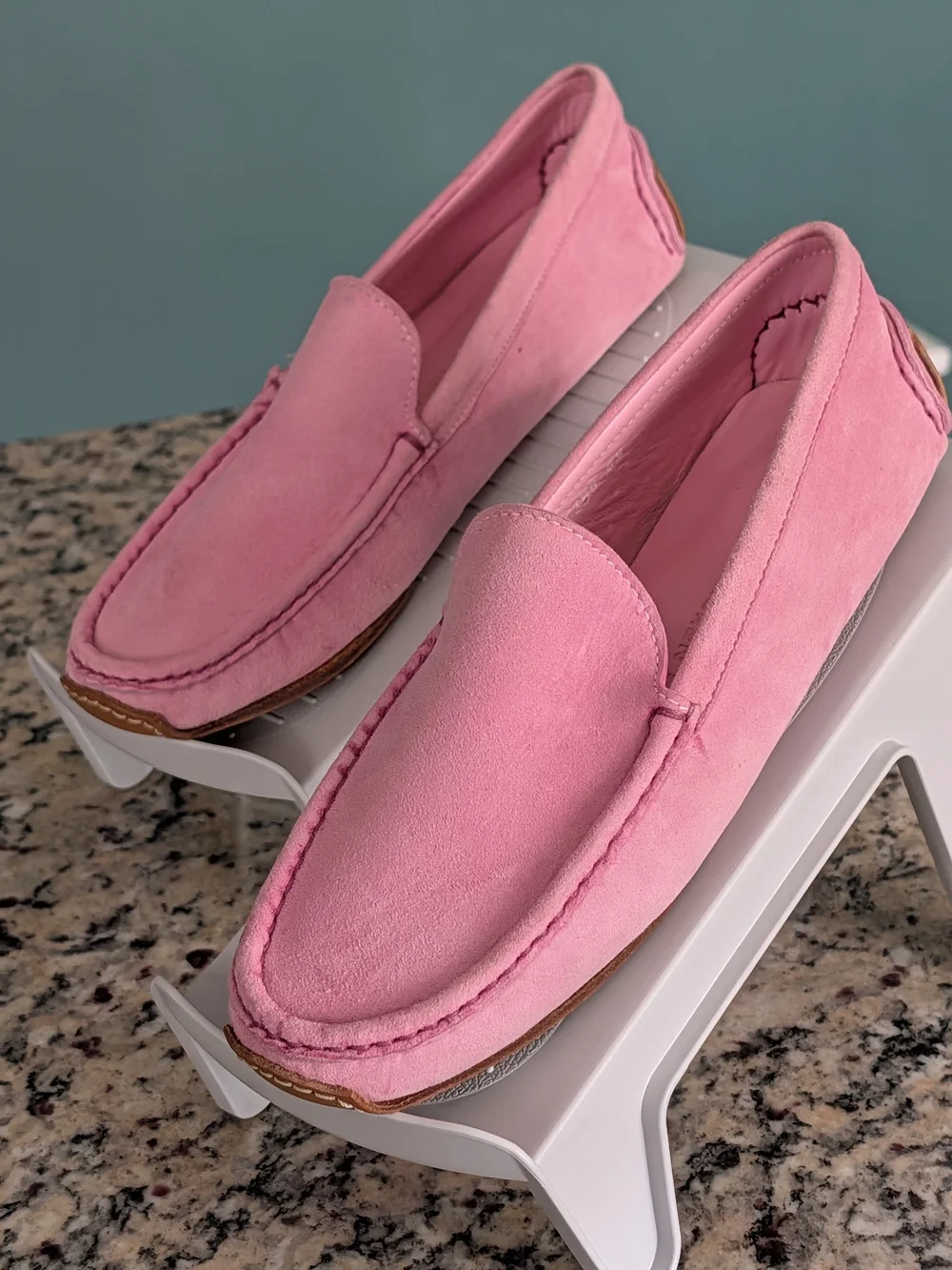 Ralph Lauren Pink Suede Driving Shoes/Mocassins Sz 5.5